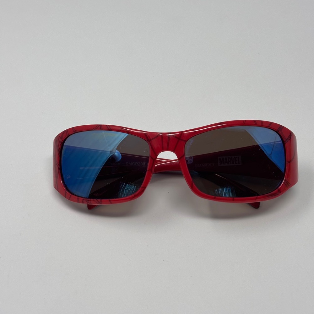 Marvel Spider‎ Man Sunglasses Kids Red Web Graphic Blue Tinted Lenses Superhero